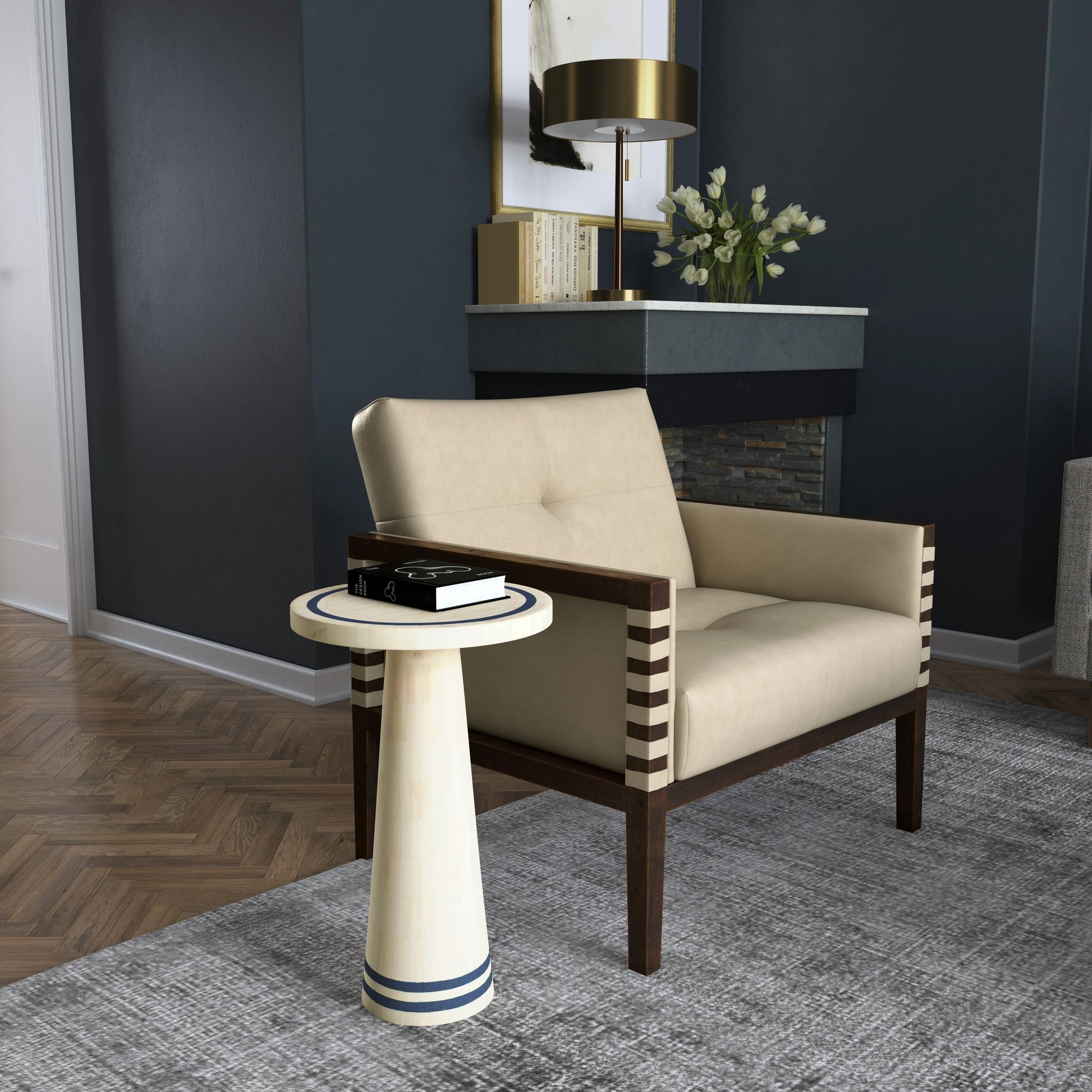 Carverdale Club Chair by Hooker Furniture in grey and maddie gray. Made from leather in a modern style.