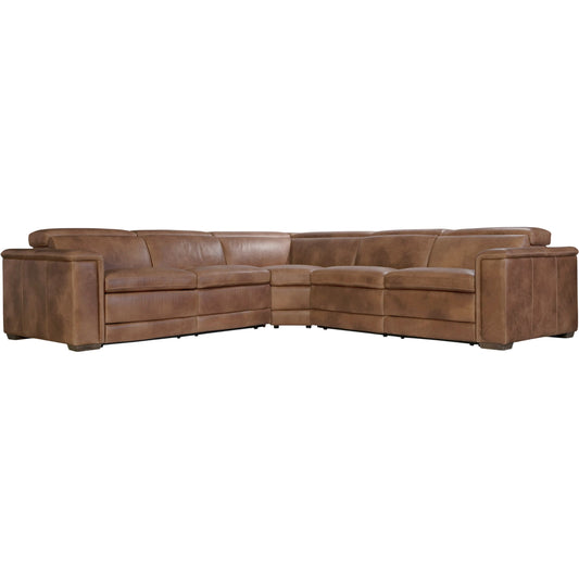 Lioni Leather 3-PIECE Power Motion Sectional by Bernhardt in brown. Made from leather in a unique style.