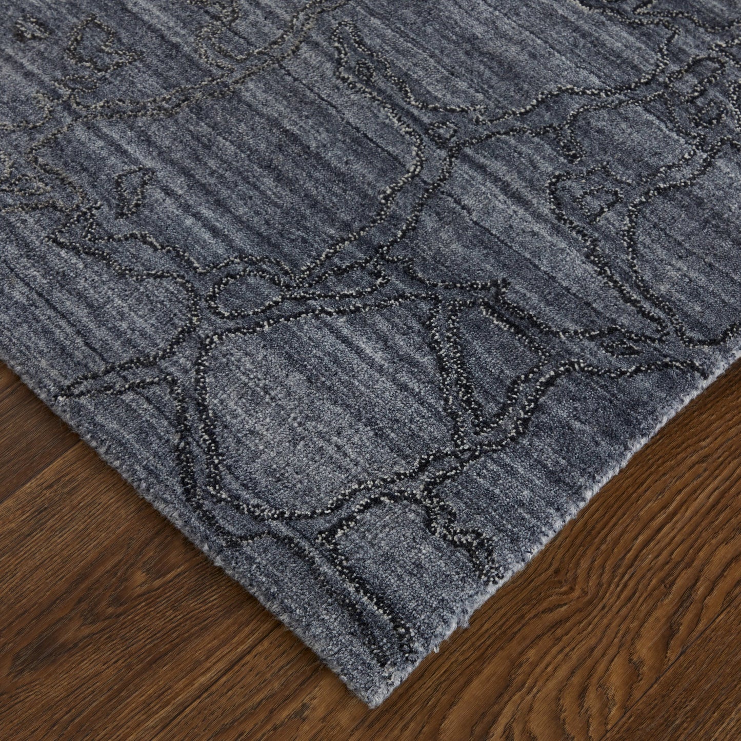 004 SI-2007383,SI-2007385 | Closeup | Whitton Rug - 8892F by Feizy in gray, blue. Made from viscose, wool in a unique style.