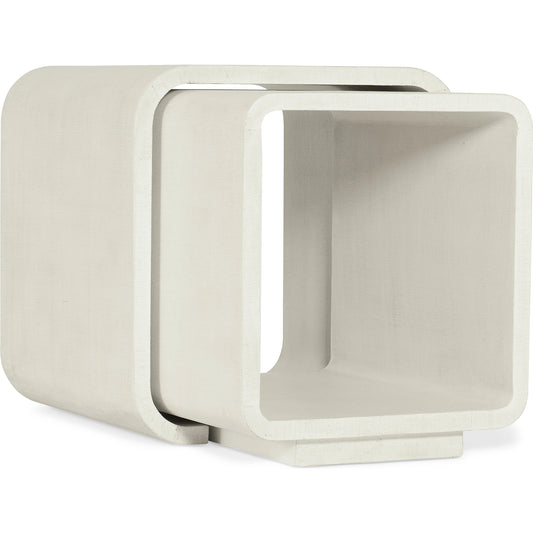 Serenity Kai Bunching End Tables by Hooker Furniture in sand dollar. Made from wood, raffia in a modern style.