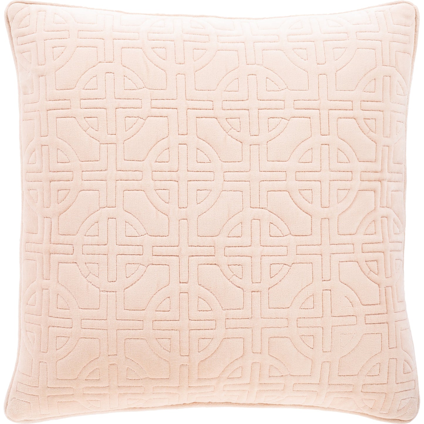 000 SR-880849,SR-880850 | Primary Silo | Quilted Cotton Velvet Pillow - 24111 by Surya in peach. Made from 100% cotton in a transitional style.