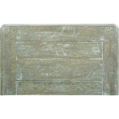 Summer Creek Light Keeper's Bedside Chest by A.R.T. Furniture in gray and scrubbed oak. Made from flakey cathedral oak veneer, parawood solids in a traditional style.