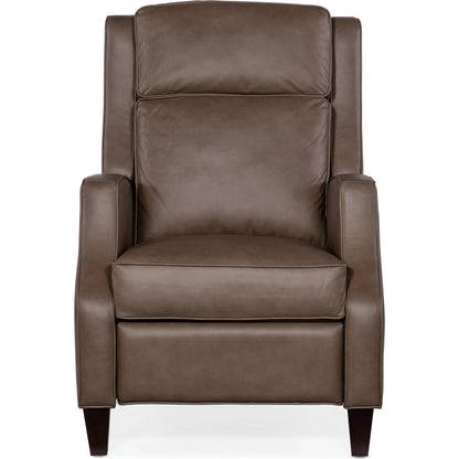 Tricia Power Recliner with Power Headrest by Hooker Furniture in aspen lenado. Made from leather, aspen lenado (finished top grain) in a traditional style.
