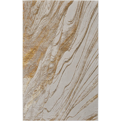 Aura Rug - 39LLF by Feizy in ivory, taupe, gold. Made from polyester, polypropylene in a unique style.