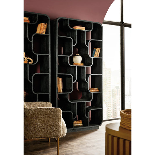 Commerce and Market Sloane Etagere by Hooker Furniture in black. Made from mango solids in a modern style.