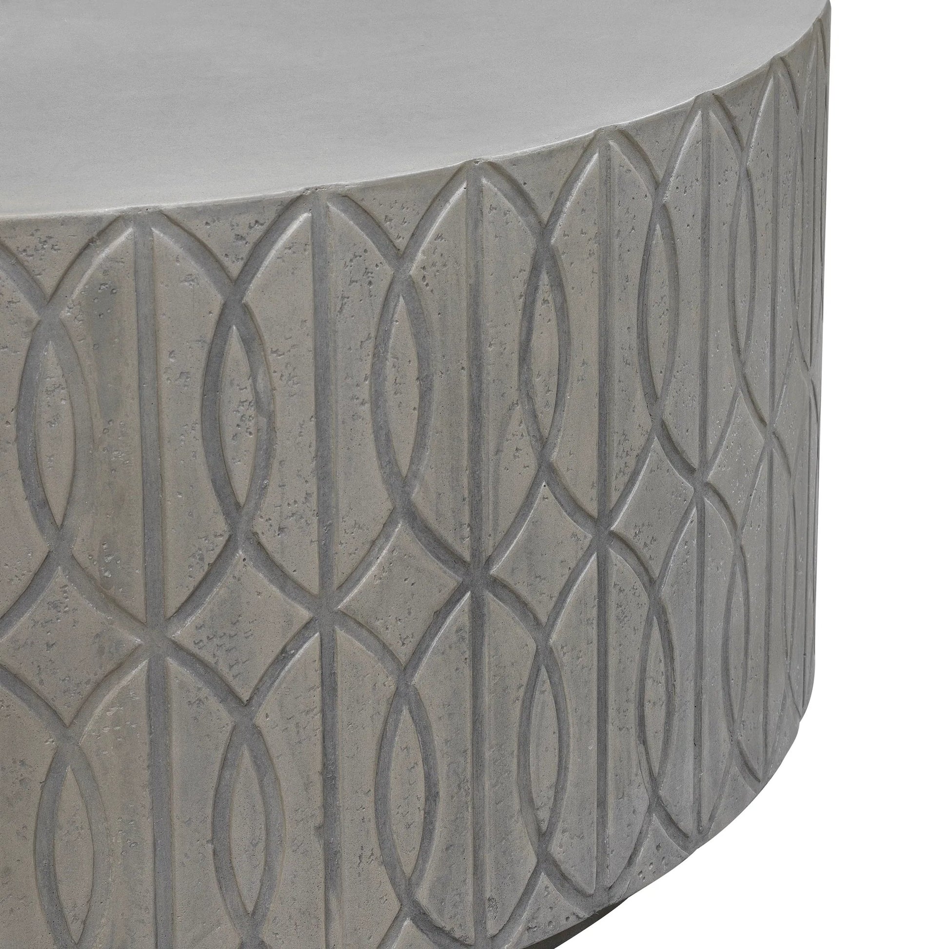 Trellis Outdoor Coffee Table by Sunset West in gray. Made from glass fiber reinforced concrete in a transitional style.