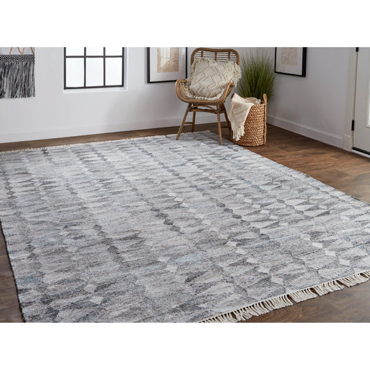 Beckett Moroccan Diamond Rug - 0814F by Feizy in gray. Made from pet in a unique style.