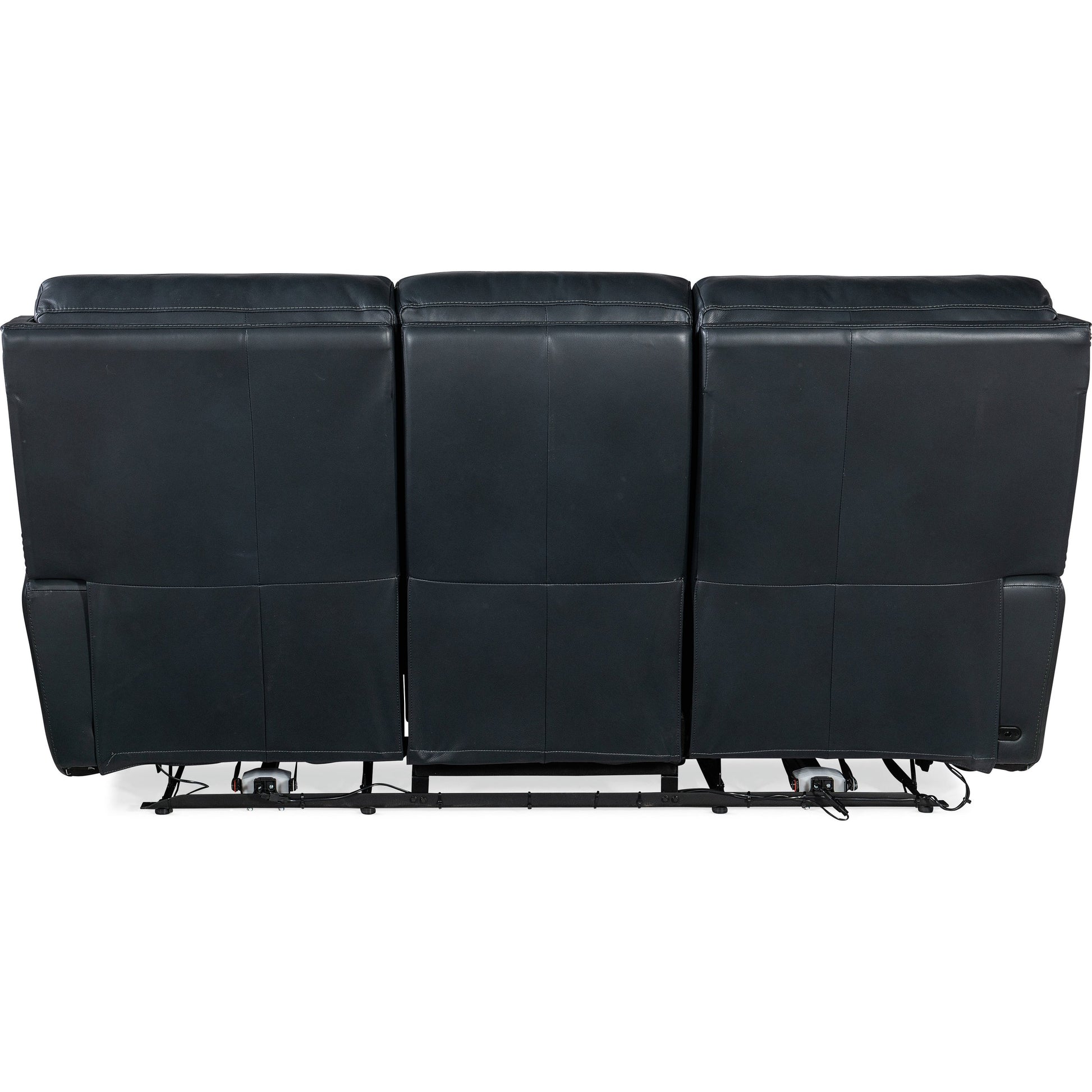 Ruthe Zerog Power Sofa by Hooker Furniture in salvo denim. Made from leather in a traditional style.