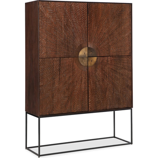 Vinca Carved Cabinet by Hooker Furniture in dark mahogany. Made from unique in a unique style.