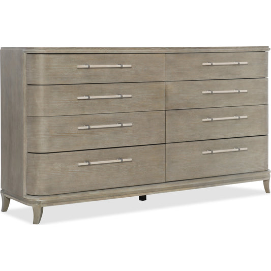 Affinity Dresser by Hooker Furniture in greige. Made from hardwoods in a coastal style.