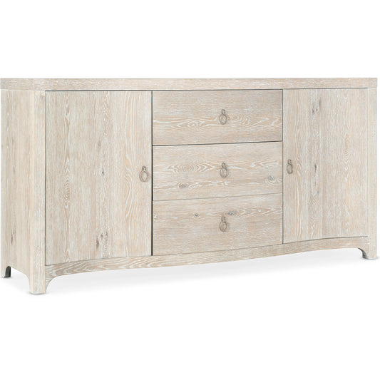 Serenity Tobago Buffet by Hooker Furniture in surf, champagne. Made from oak veneers in a modern style.
