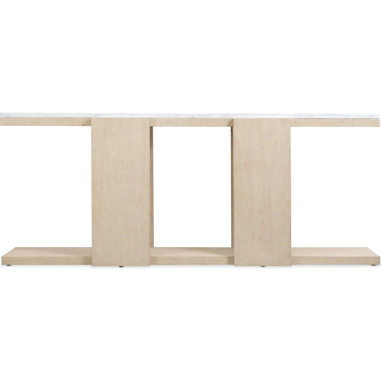 002 SI-2353966 | Additional Silo | Westwood Console Table by Hooker Furniture in light wood and polished limestone. Made from oak veneers, marble in a transitional style.