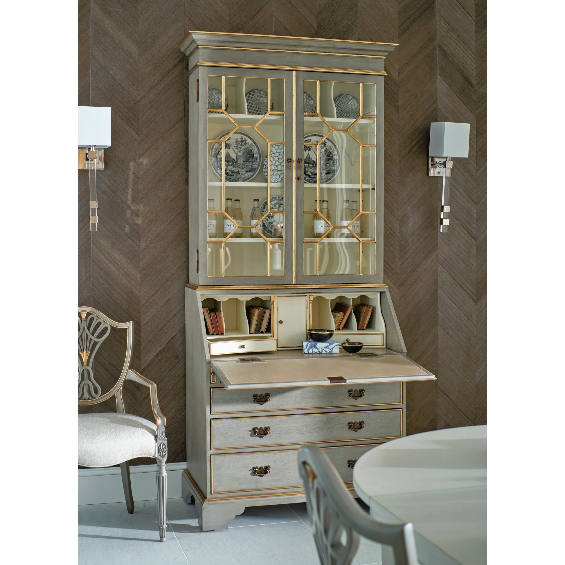 Buckingham Georgian Mahogany Secretary by Jonathan Charles. Made from unique in a cottage & farmhouse style.