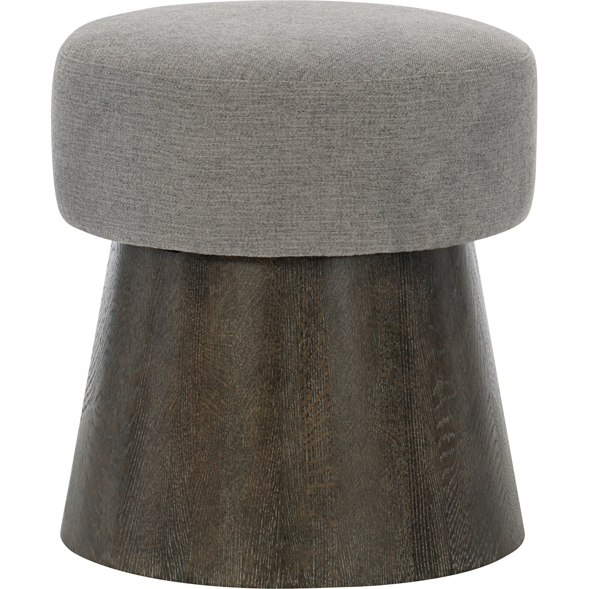 Linea Round Bench by Bernhardt. Made from white oak veneers, fabric in a unique style.