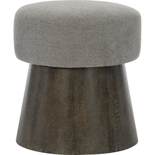 Linea Round Bench by Bernhardt. Made from white oak veneers, fabric in a unique style.