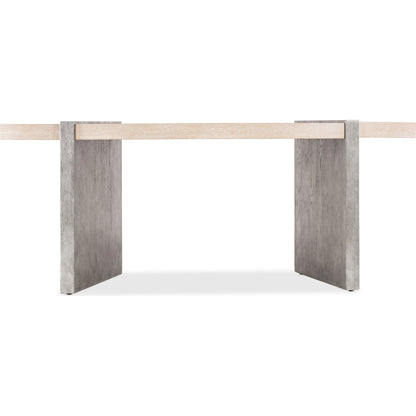 Melange Selleck Writing Desk by Hooker Furniture in light wood, silver. Made from oak veneers with silver leaf in a modern style.