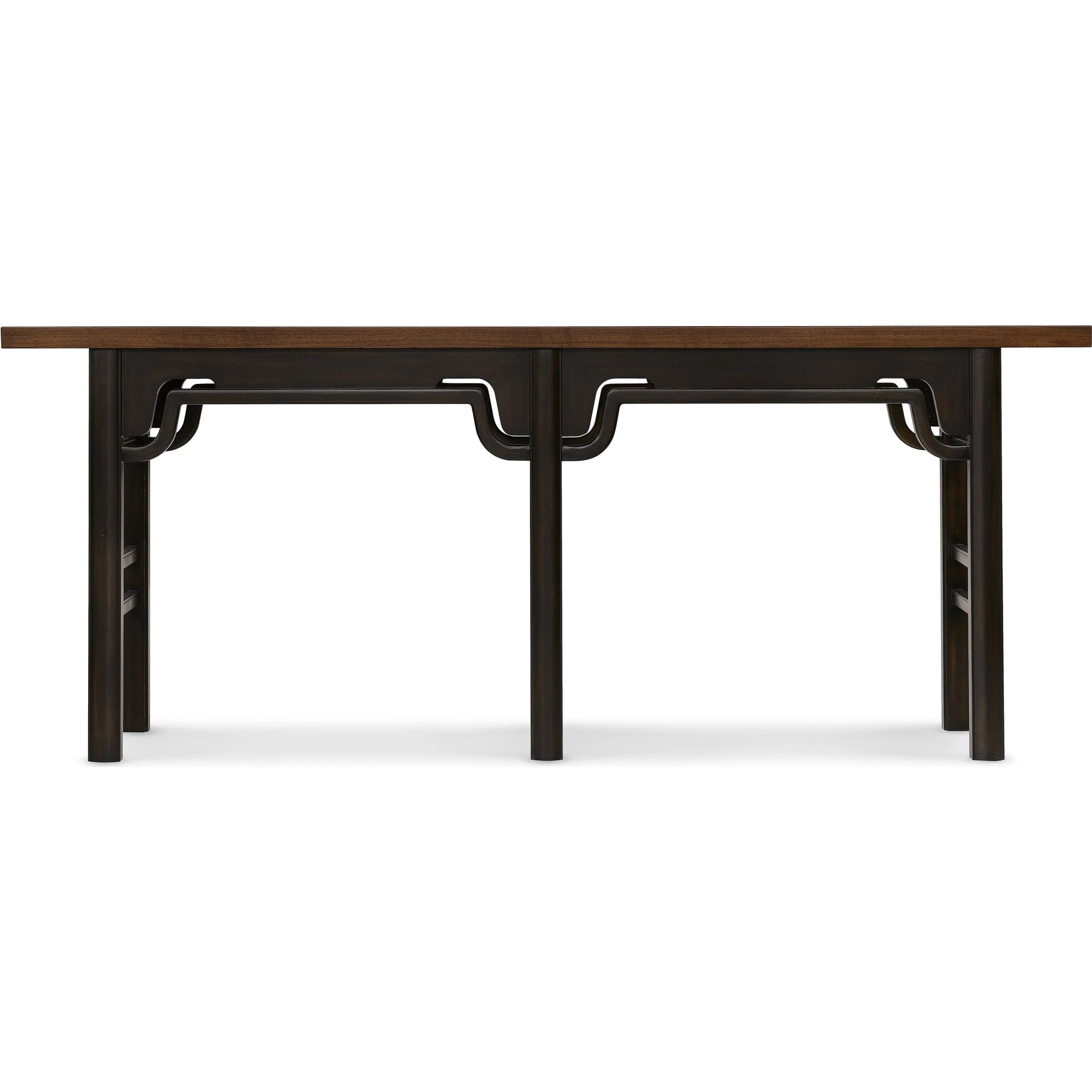 Archives Console Table by Hooker Furniture in dark wood and classic walnut. Made from figured quartered walnut veneer in a traditional style.