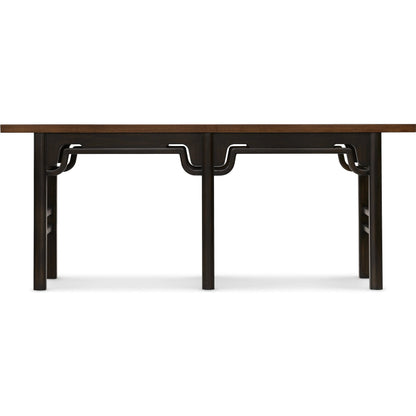 Archives Console Table by Hooker Furniture in dark wood and classic walnut. Made from figured quartered walnut veneer in a traditional style.