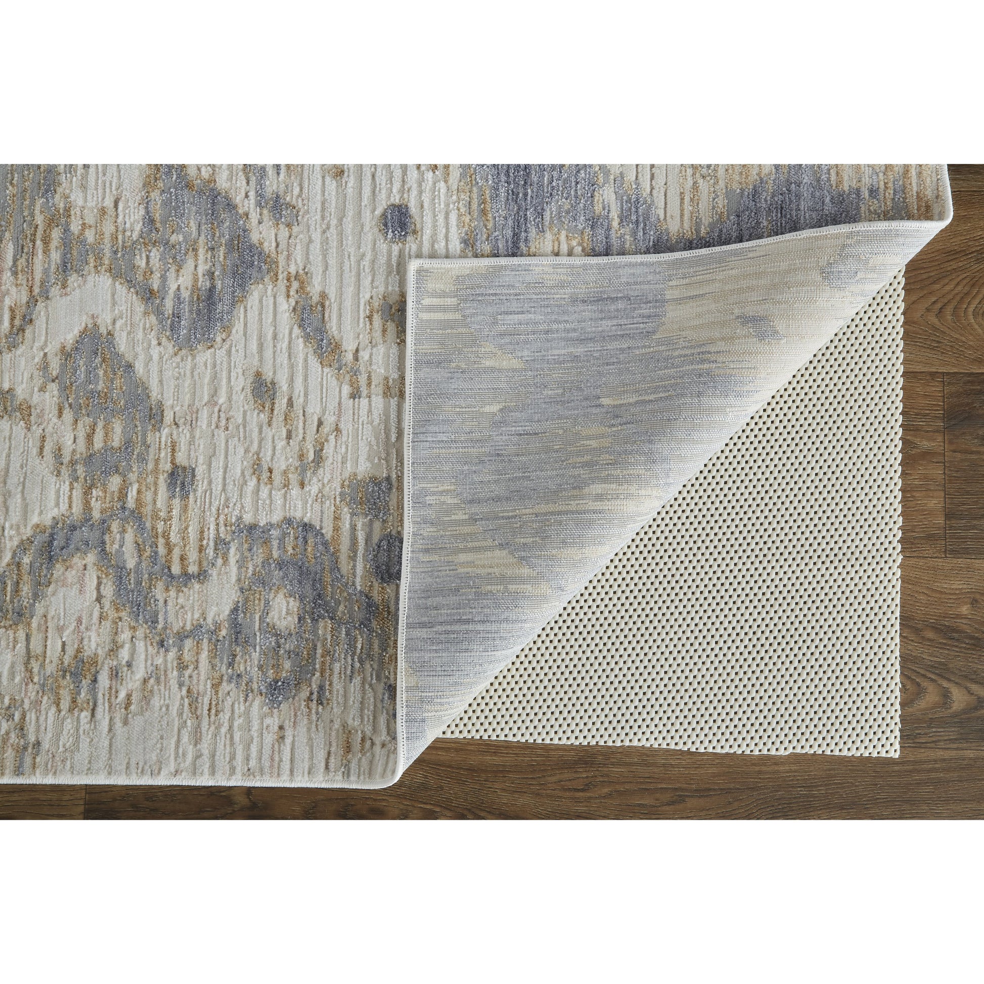 Laina Transitional Gradient & Rug - 39G7F by Feizy in tan, ivory, blue. Made from unique in a unique style.