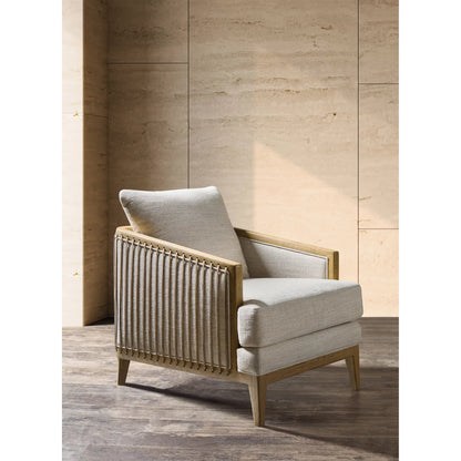 Enveyed Stationary Chair by Hooker Furniture in classic linen and cashew. Made from fabric in a transitional style.