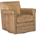 Potter Swivel Club Chair by Hooker Furniture. Made from leather in a traditional style.