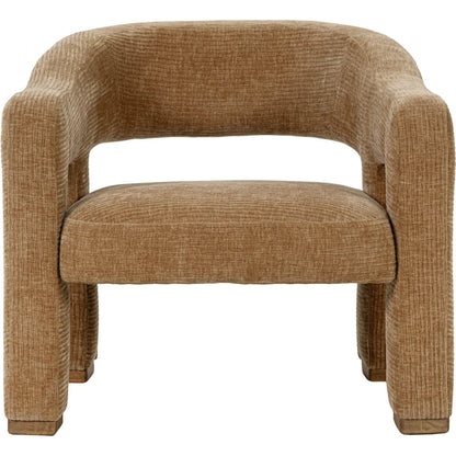 Quinn Club Chair by LH Imports in chai. Made from 100% polyster fabric, solid rubberwood legs, 40,000 rub count in a traditional style.