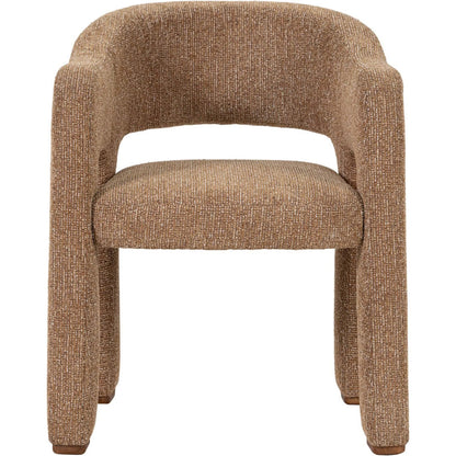 Quinn Dining Chair by LH Imports in granulated gold. Made from pine wood, plywood, polyester fabric, solid rubberwood, hr foam, polyester fiber in a eclectic & global style.