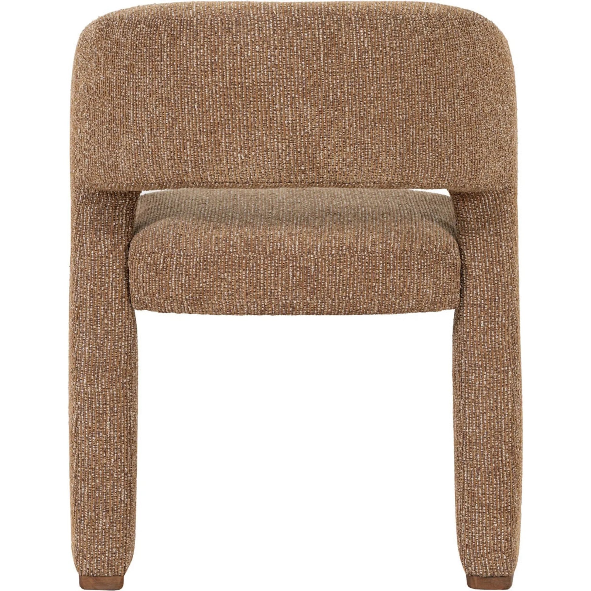 Quinn Dining Chair by LH Imports in granulated gold. Made from pine wood, plywood, polyester fabric, solid rubberwood, hr foam, polyester fiber in a eclectic & global style.