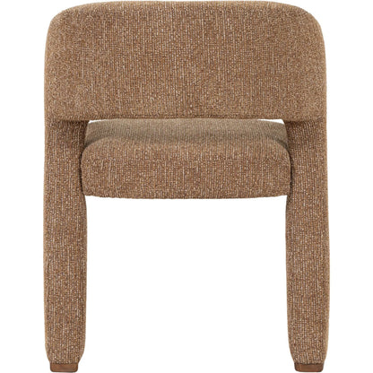 Quinn Dining Chair by LH Imports in granulated gold. Made from pine wood, plywood, polyester fabric, solid rubberwood, hr foam, polyester fiber in a eclectic & global style.