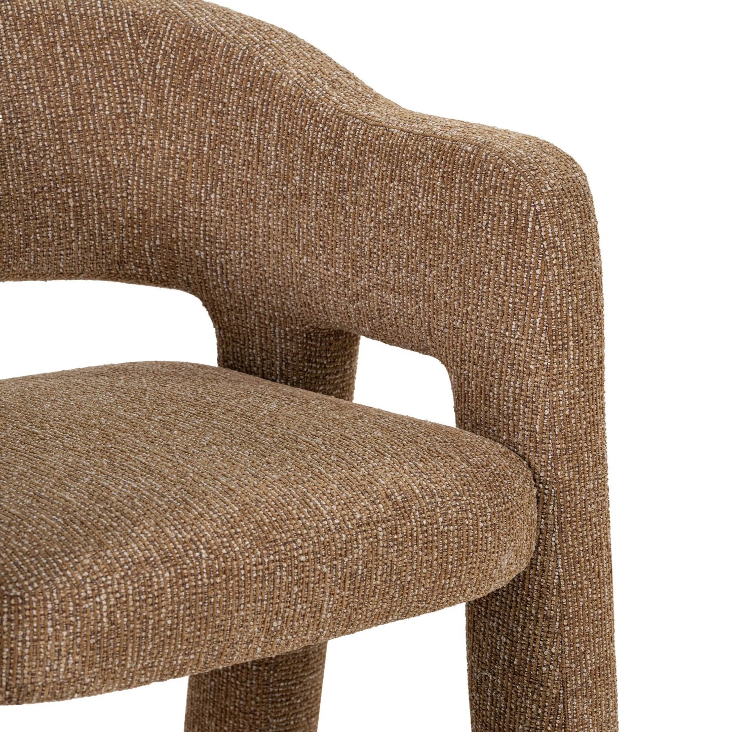 003 SI-2325203 | Closeup | Quinn Dining Chair by LH Imports in granulated gold. Made from pine wood, plywood, polyester fabric, solid rubberwood, hr foam, polyester fiber in a eclectic & global style.