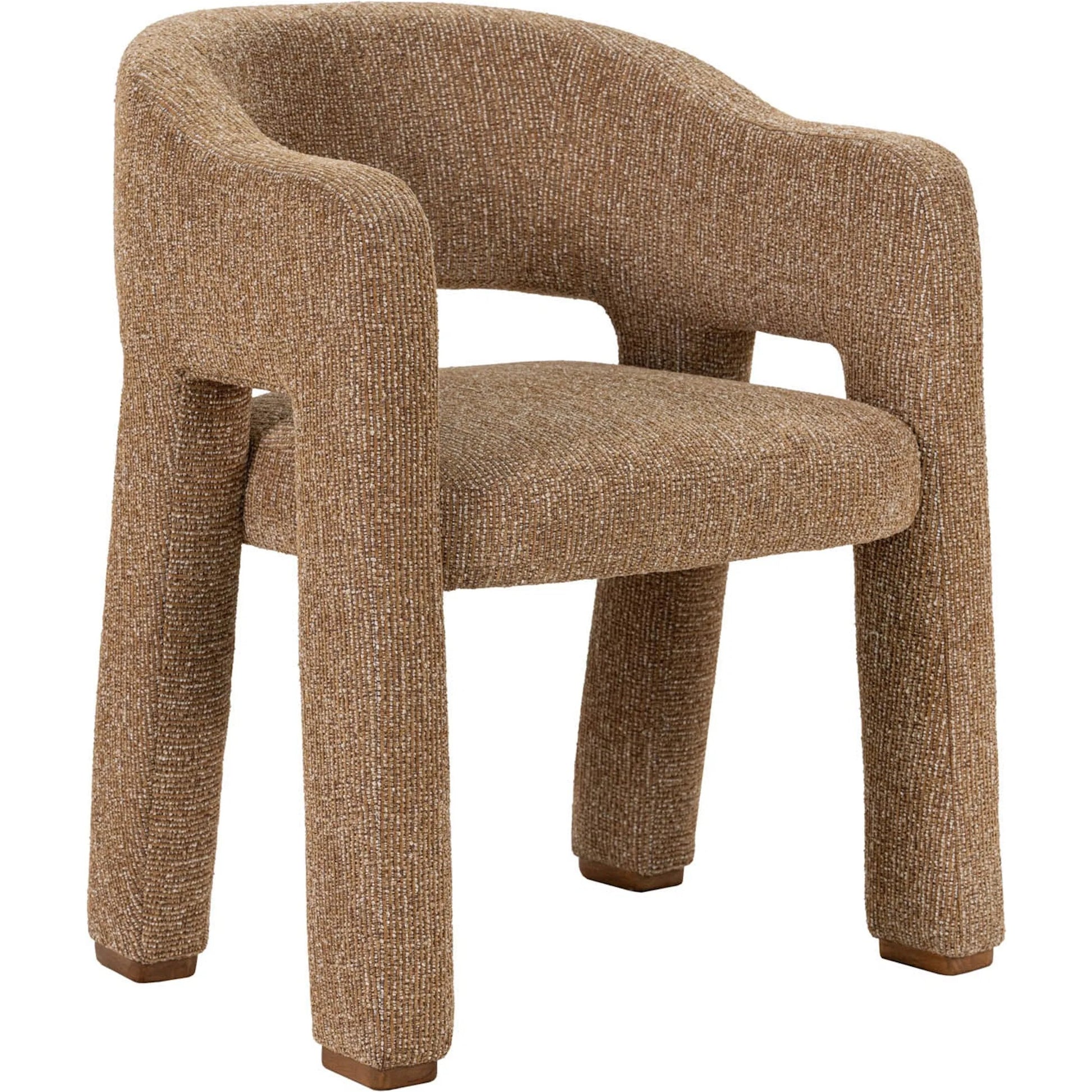 Quinn Dining Chair by LH Imports in granulated gold. Made from pine wood, plywood, polyester fabric, solid rubberwood, hr foam, polyester fiber in a eclectic & global style.