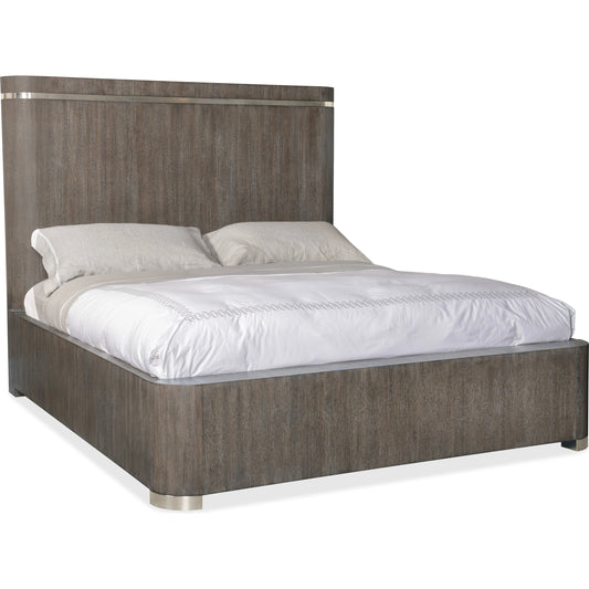 Modern Mood Panel Bed by Hooker Furniture. Made from oak veneers, metal in a modern style.