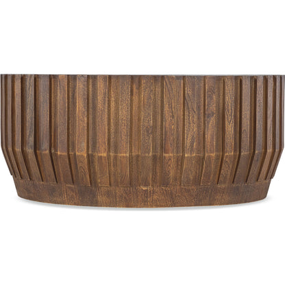 Commerce and Market Gears Round Cocktail Table by Hooker Furniture in medium wood and natural. Made from unique in a traditional style.