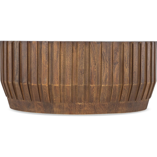 Commerce and Market Gears Round Cocktail Table by Hooker Furniture in medium wood and natural. Made from unique in a unique style.