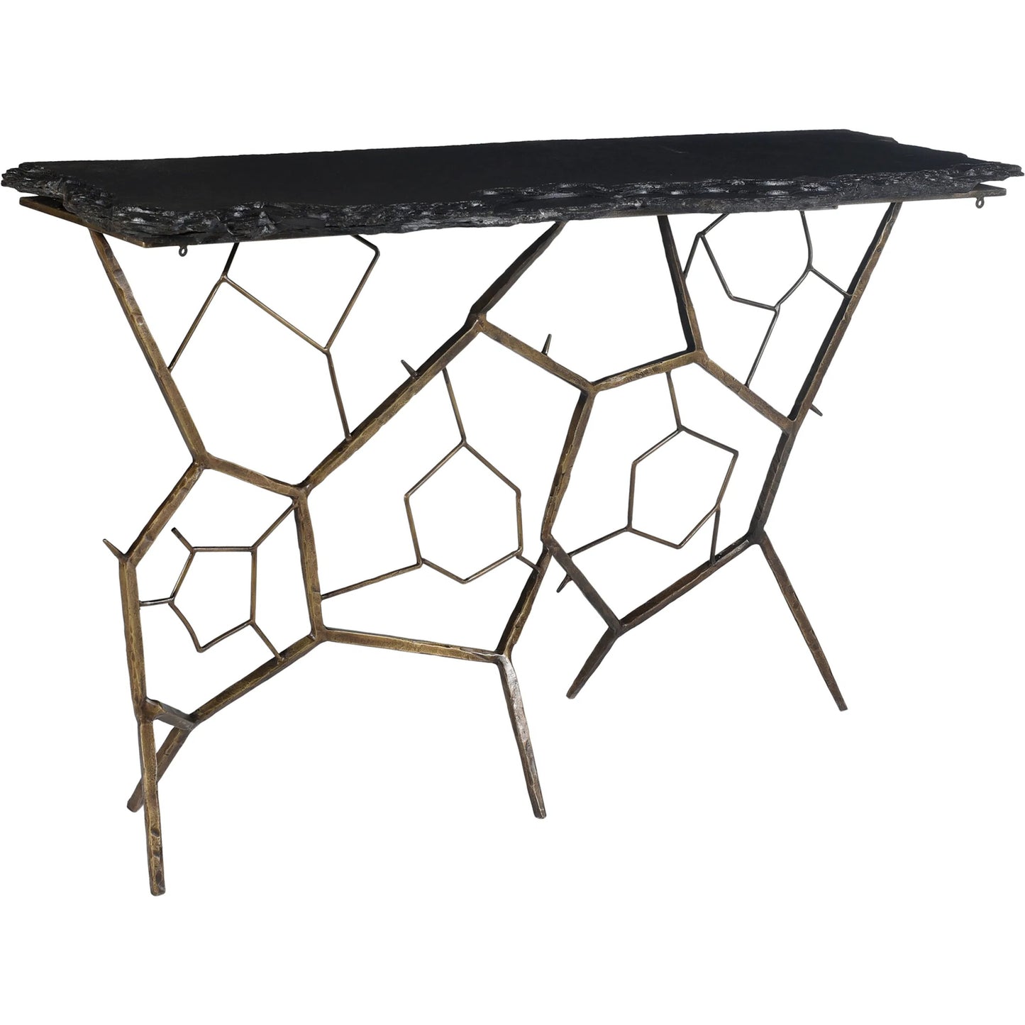 001 SI-2253895 | Primary Silo | Nate Slate Console Table by Moe's Home Collection. Made from slate stone, iron base in a modern style.