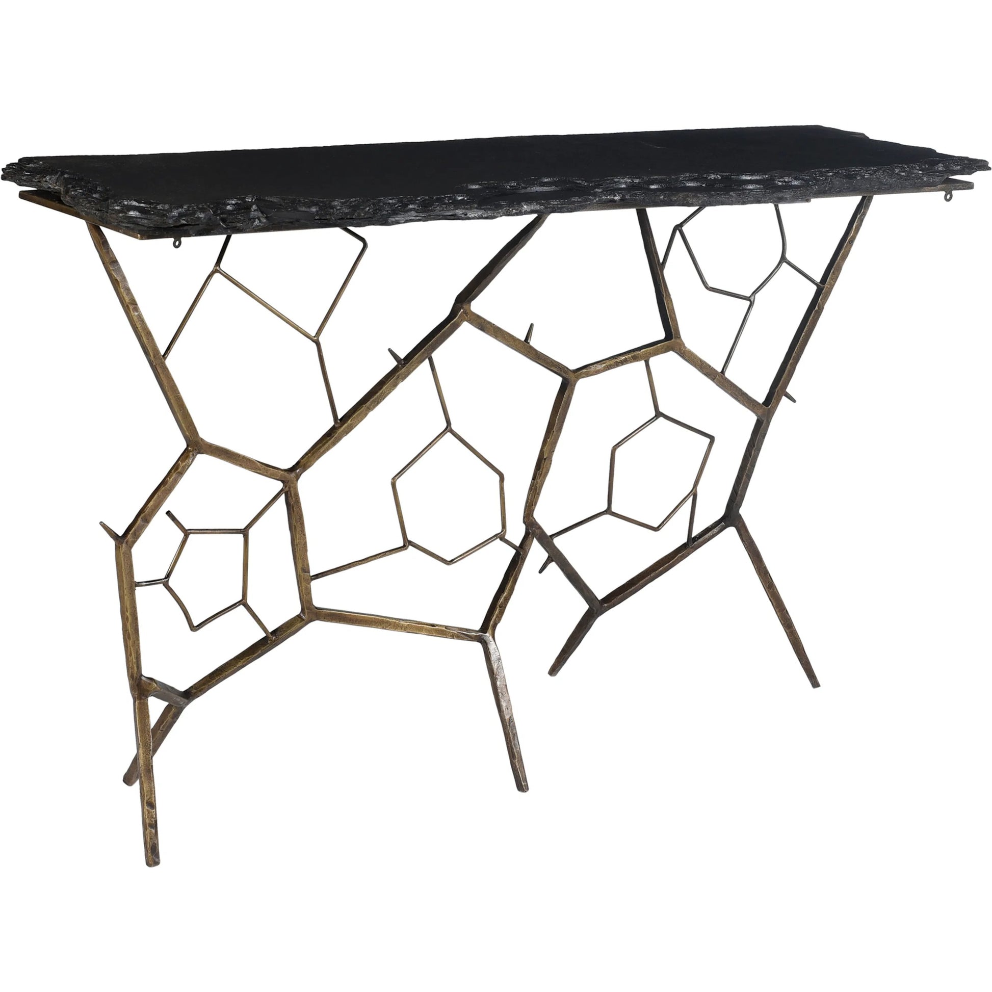 Nate Slate Console Table by Moe's Home Collection. Made from slate stone, iron base in a modern style.