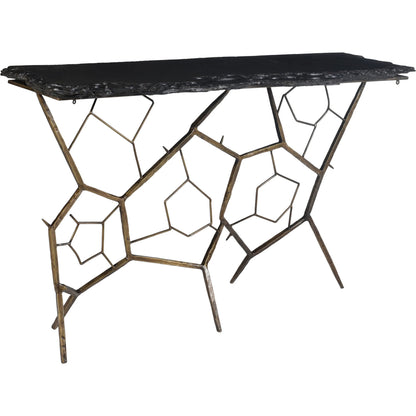 Nate Slate Console Table by Moe's Home Collection. Made from slate stone, iron base in a modern style.