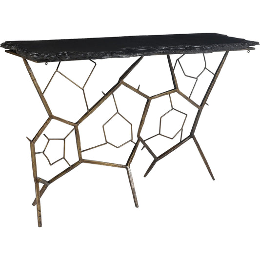 Nate Slate Console Table by Moe's Home Collection. Made from slate stone, iron base in a unique style.