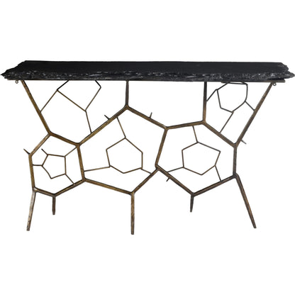 Nate Slate Console Table by Moe's Home Collection. Made from slate stone, iron base in a modern style.