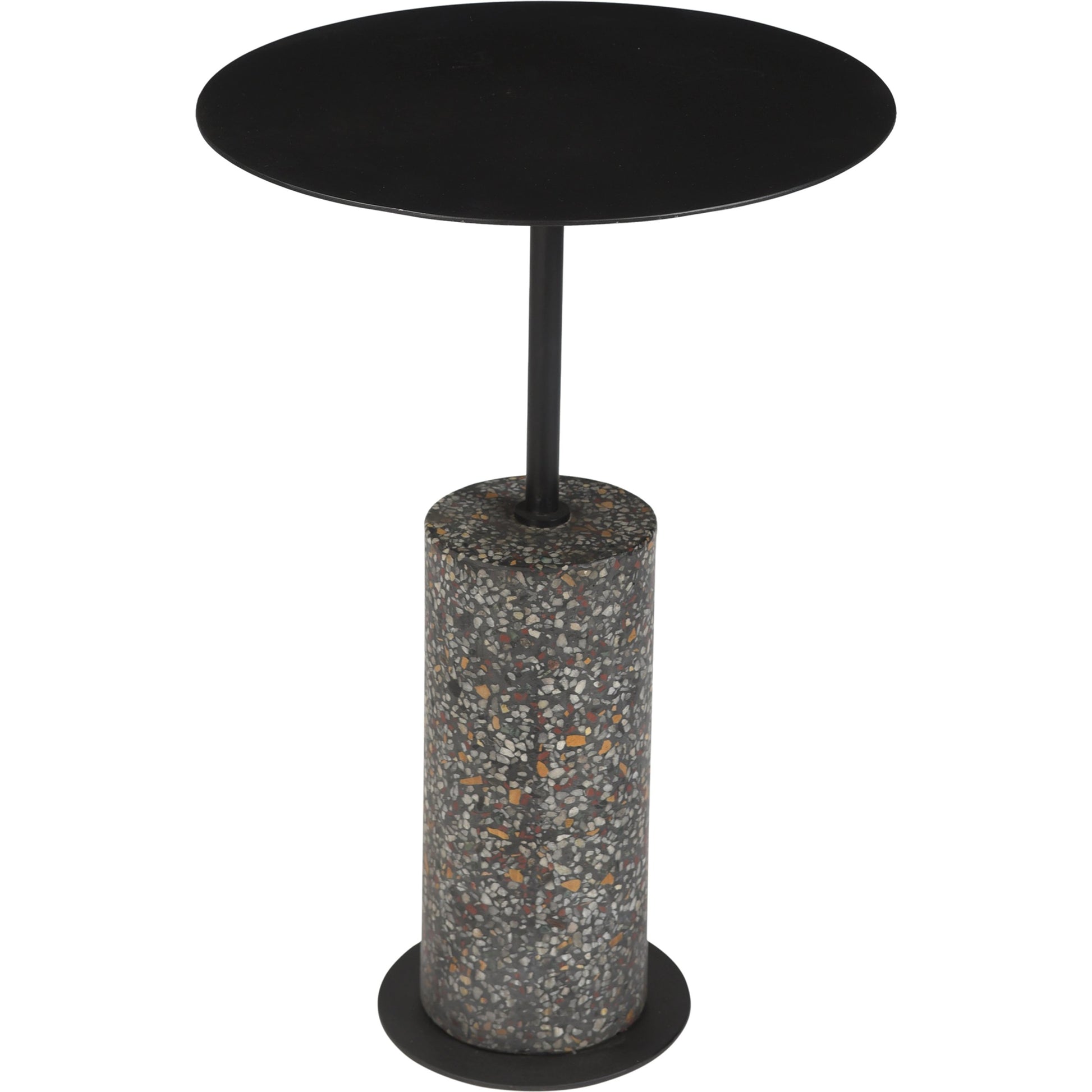 Lillith Accent Table by Moe's Home Collection. Made from black terrazzo base, black iron top in a modern style.