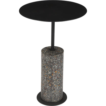 Lillith Accent Table by Moe's Home Collection. Made from black terrazzo base, black iron top in a modern style.