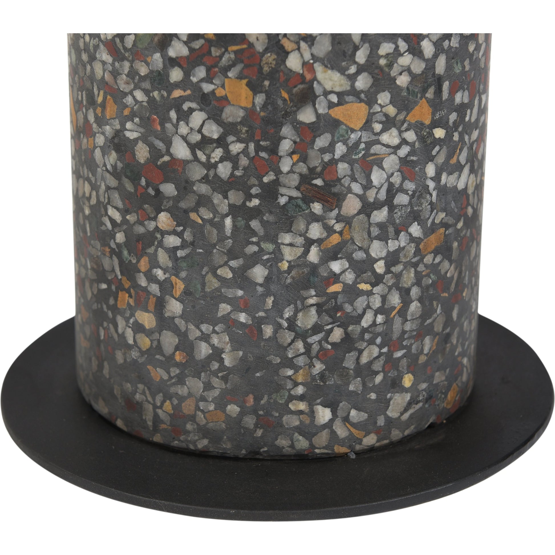 Lillith Accent Table by Moe's Home Collection. Made from black terrazzo base, black iron top in a modern style.