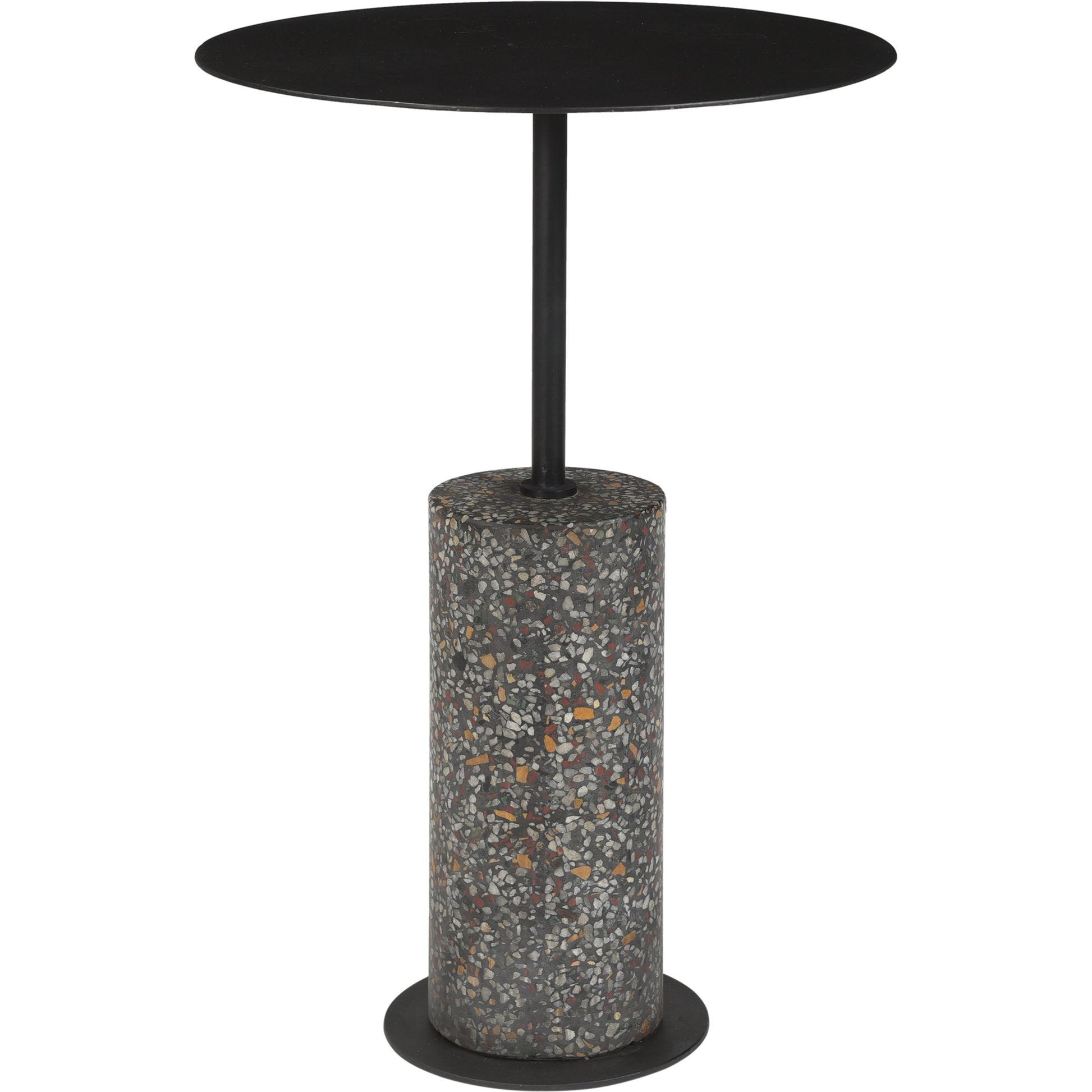 Lillith Accent Table by Moe's Home Collection. Made from black terrazzo base, black iron top in a modern style.