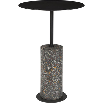 Lillith Accent Table by Moe's Home Collection. Made from black terrazzo base, black iron top in a modern style.