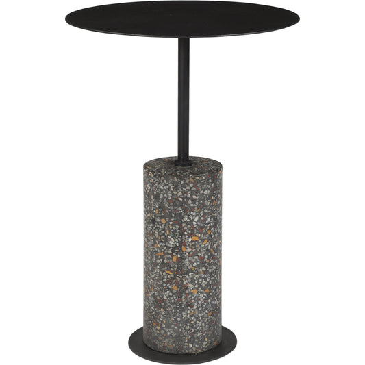 Lillith Accent Table by Moe's Home Collection. Made from black terrazzo base, black iron top in a modern style.