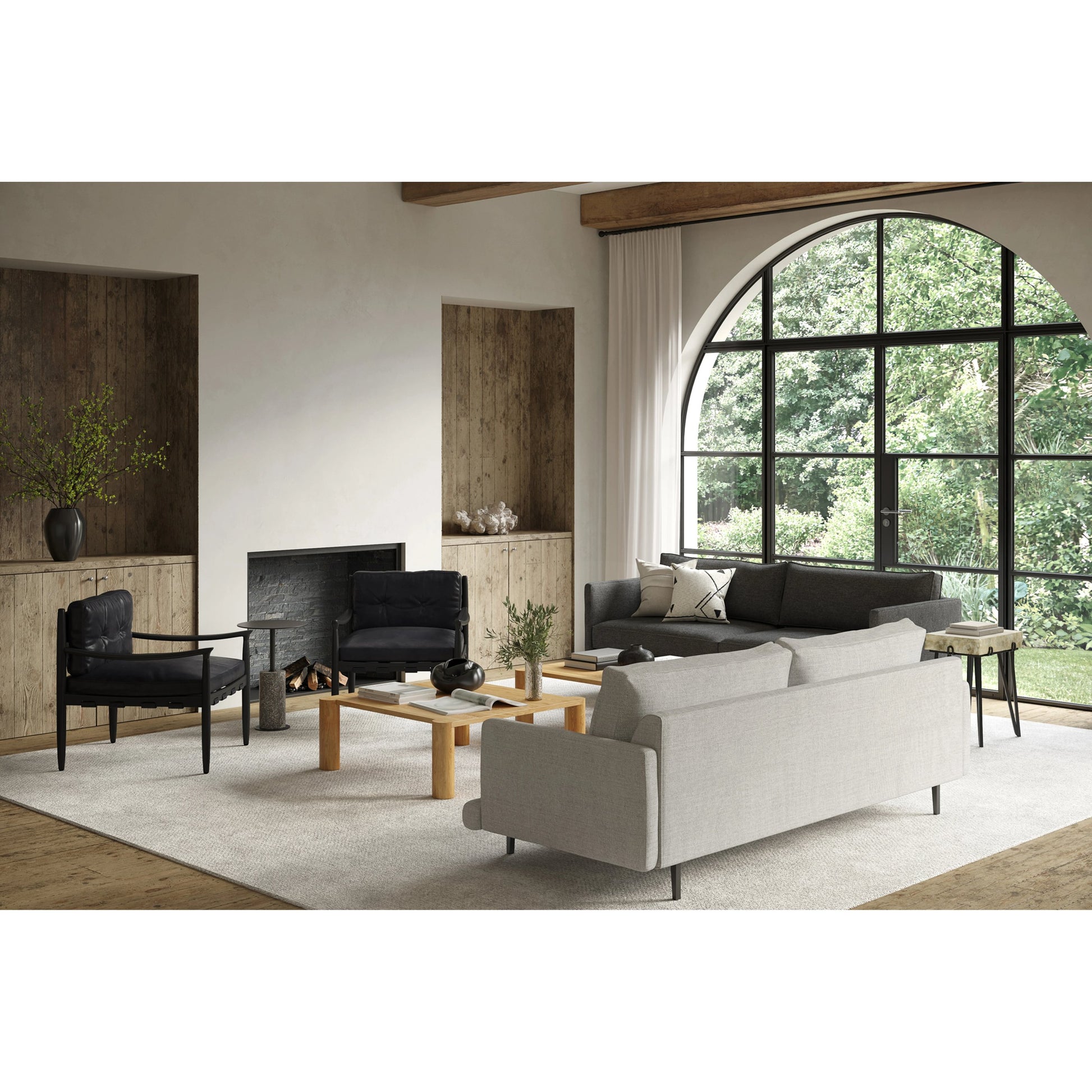 Lillith Accent Table by Moe's Home Collection. Made from black terrazzo base, black iron top in a modern style.