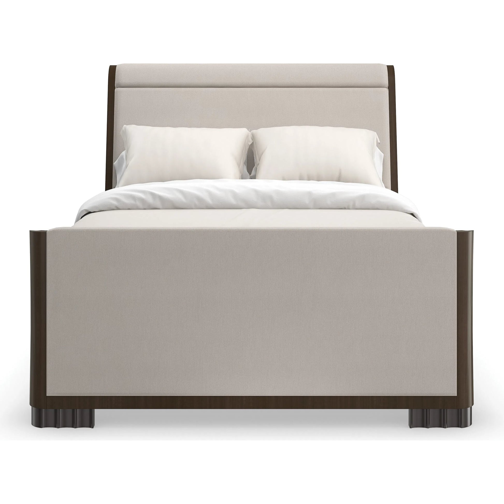 Slow Wave Queen Bed by Caracole in dark chocolate and otter, dark chocolate. Made from poplar, dyed tupelo in a unique style.
