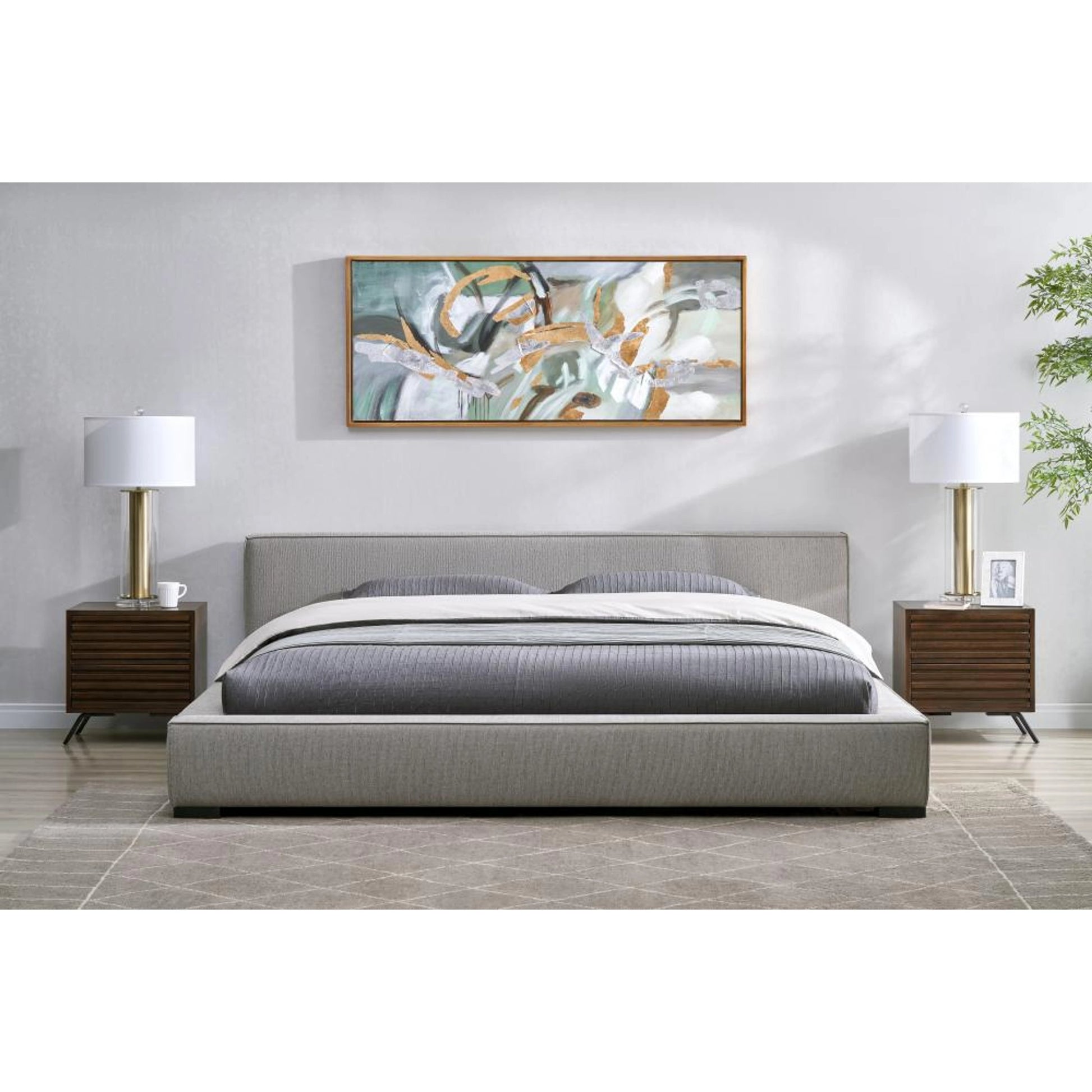 Zest Wide Upholstered Bed by Zest. Made from rubberwood, fabric in a modern style.