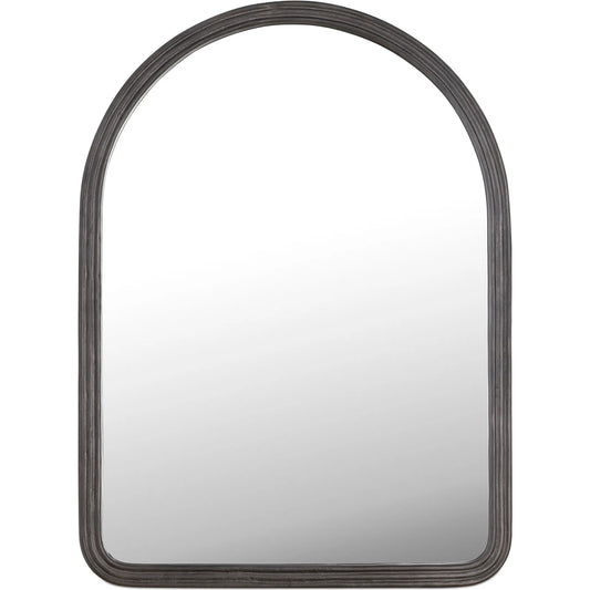 Granger Mirror by Moe's Home Collection in black. Made from mirrored glass, cast aluminum, mdf backing, iron in a unique style.