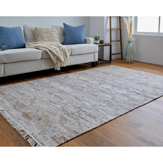 Beckett Transitional Trellis & Lattice Rug - 0787F by Feizy in tan, gray, ivory. Made from 100% pet yarn in a unique style.